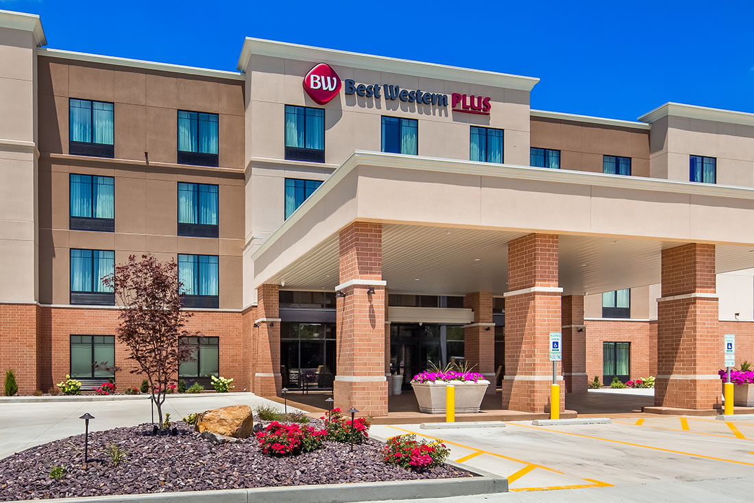 Entrance of a newly constructed Best Western Hotel